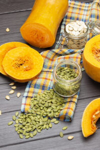 green-pumpkin-seeds-napkin-dry-seeds-jar